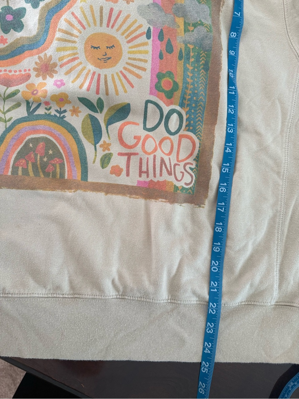 Natural Life ‘Do Good Things’ Beige Colorful Graphic Hoodie - Picture 9 of 9